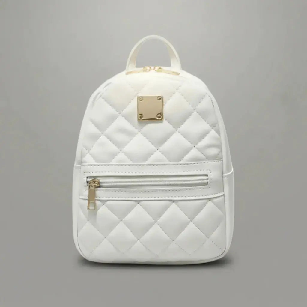 Petit sac à dos cuir femme Blanc, vue de face