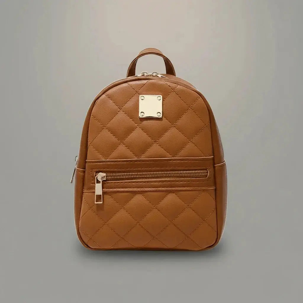 Petit sac à dos cuir femme Marron, vue de face