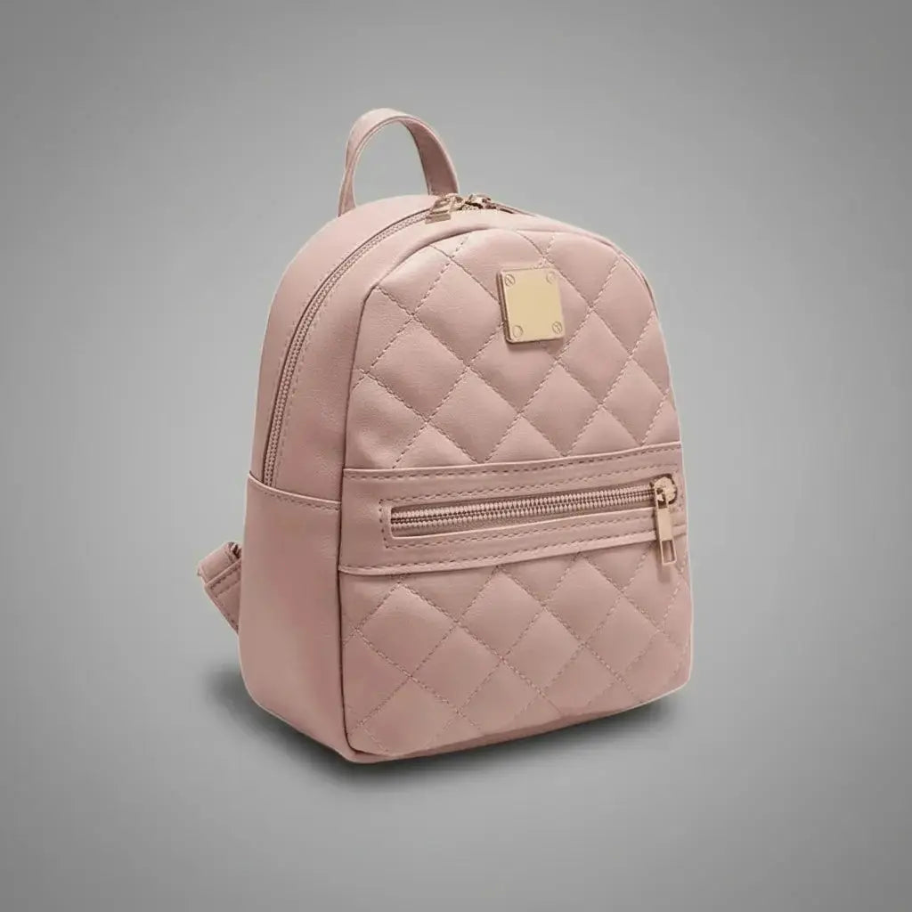 Petit sac à dos cuir femme Rose, vue de profil