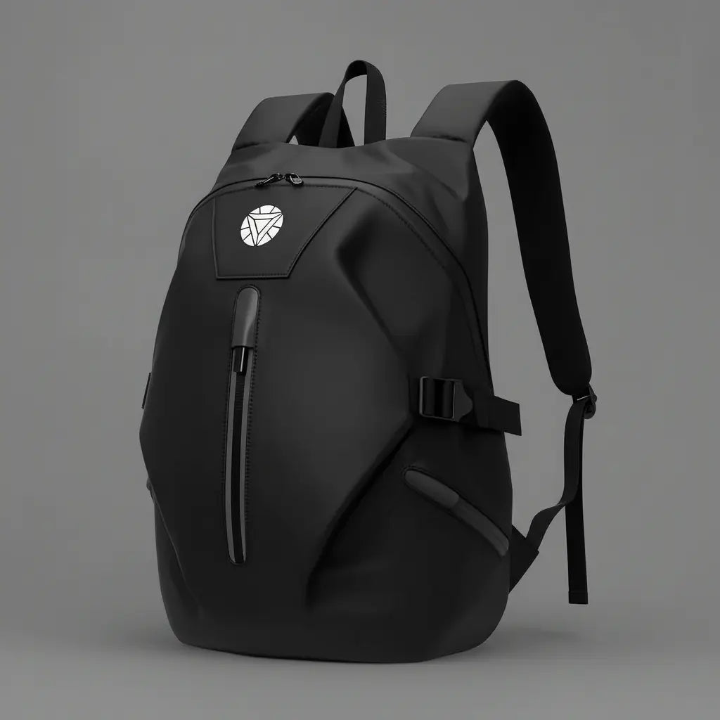 Sac à dos 2 roues Noir, vue de profil en légère inclinaison