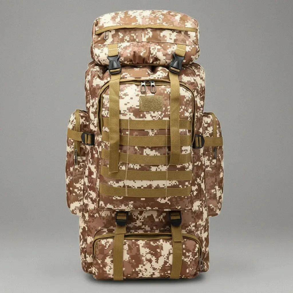 Sac a dos alpiniste militaire Camouflage Desert, vue de face