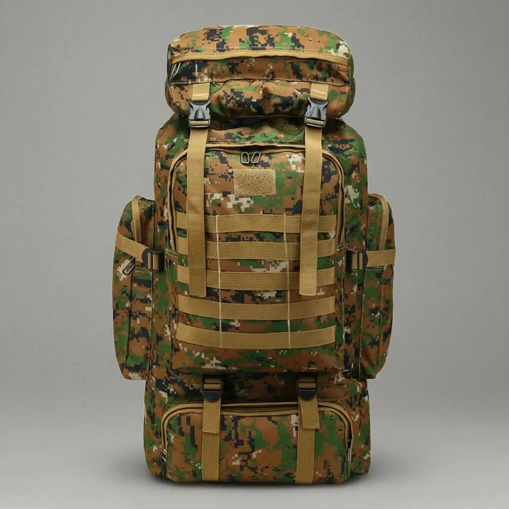 Sac a dos alpiniste militaire Camouflage Forêt Digital, vue de face
