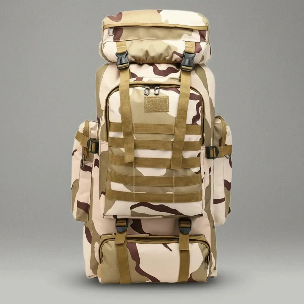Sac a dos alpiniste militaire Camouflage Plateau, vue de face