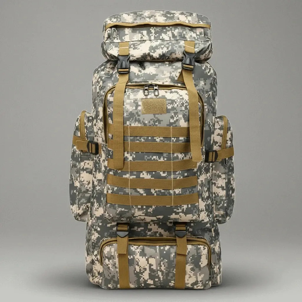 Sac a dos alpiniste militaire Camouflage Ville Digital, vue de face