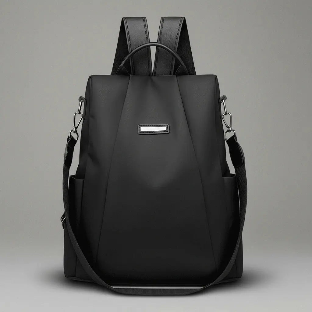 Sac à dos antivol femme nylon Noir, vue de face