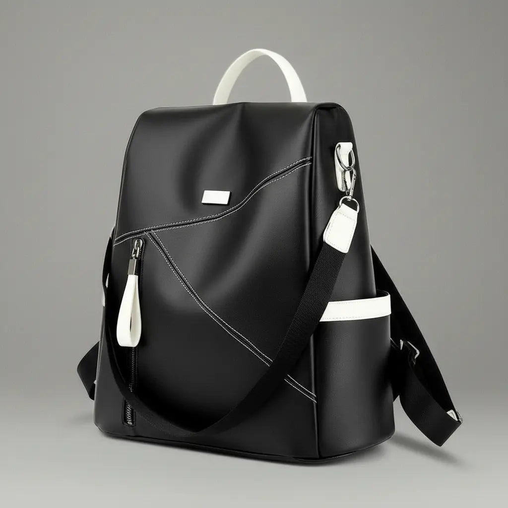 Sac à dos antivol mode femme Noir, vue de profil