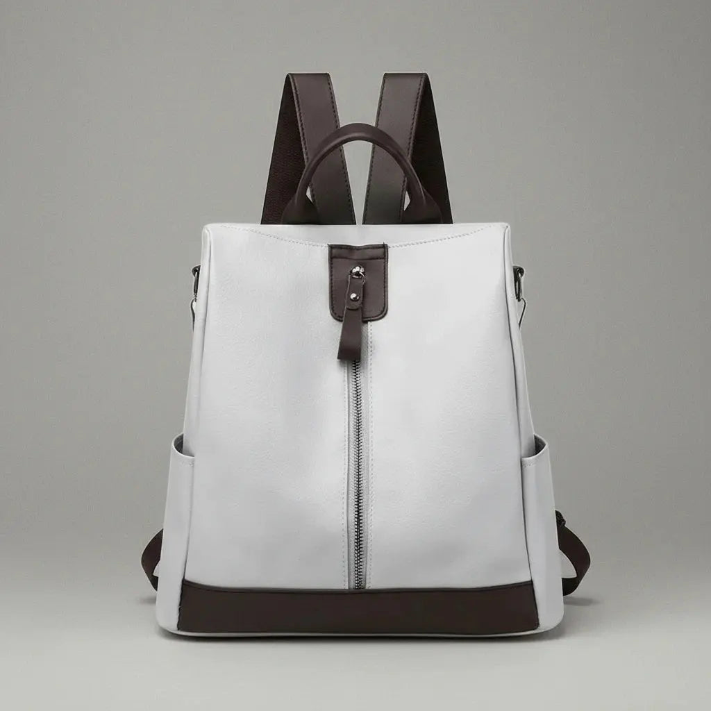 Sac a dos antivol vintage Gris clair, vue de face