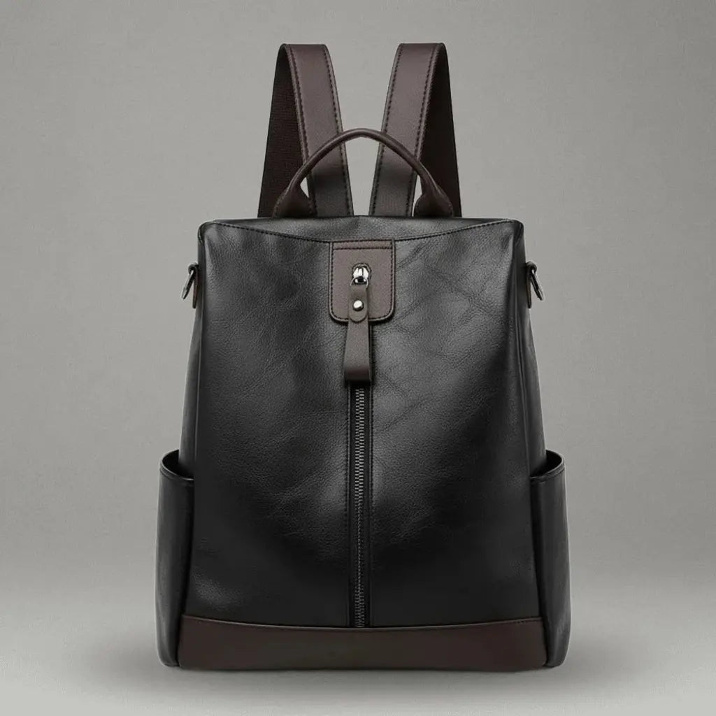 Sac a dos antivol vintage Noir, vue de face