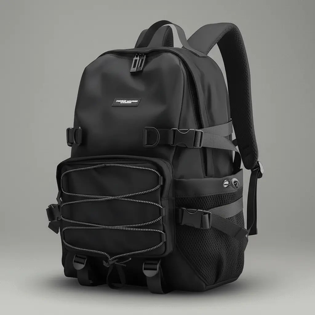 Sac à dos antivol voyage homme Noir, vue de profil