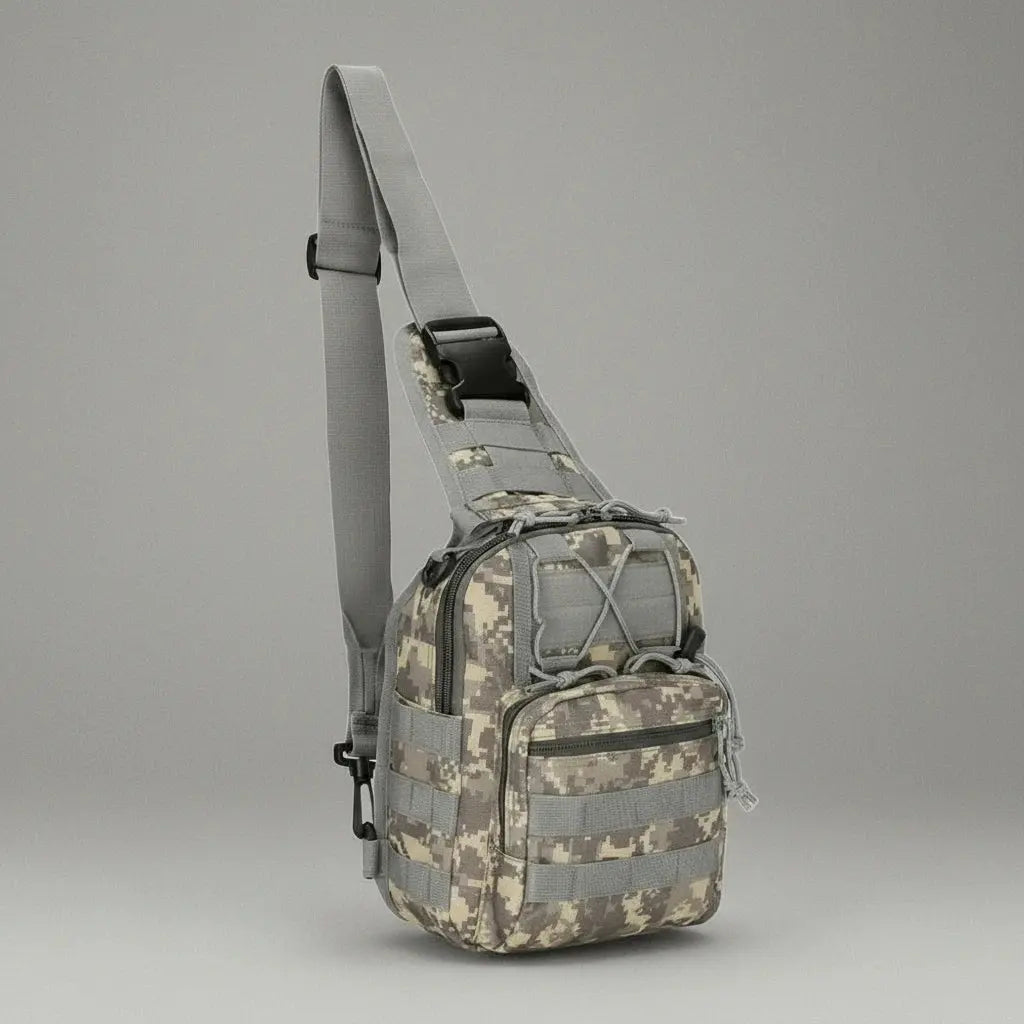 Sac à dos bandoulière Camouflage Digital, vue de profil