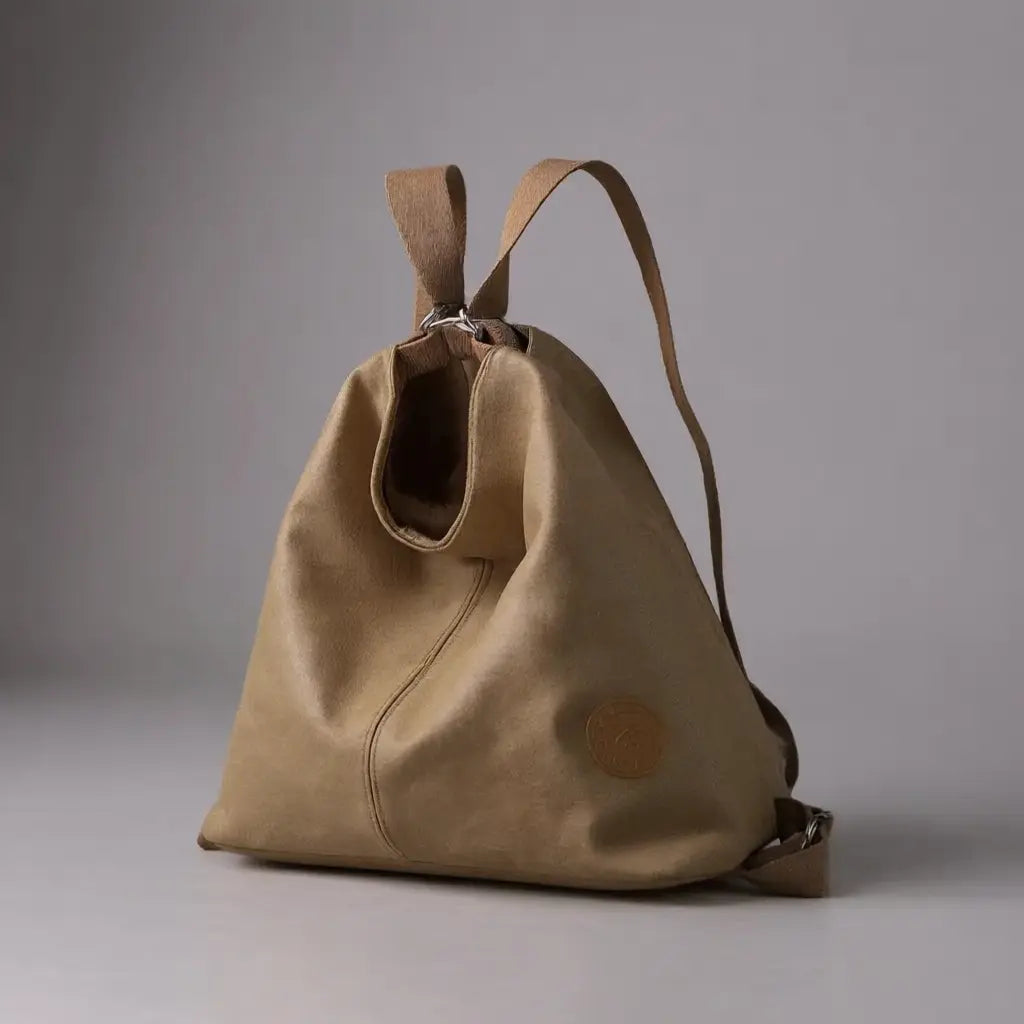 Sac à dos bandoulière femme voyage Marron vue diagonale