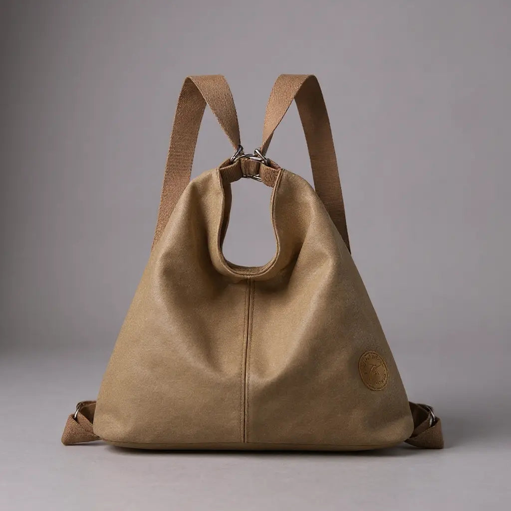 Sac à dos bandoulière femme voyage Marron vue de face