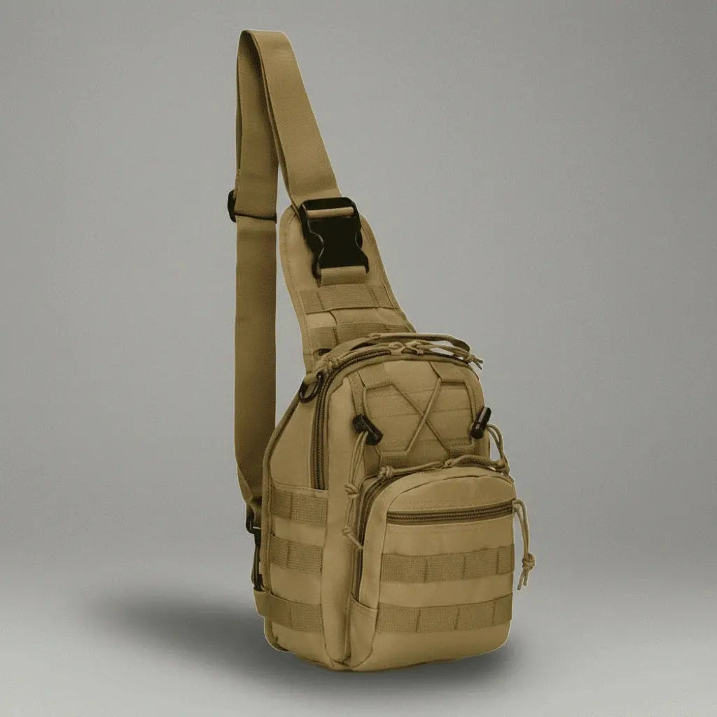 Sac à dos bandoulière Neutre Brun, vue de profil