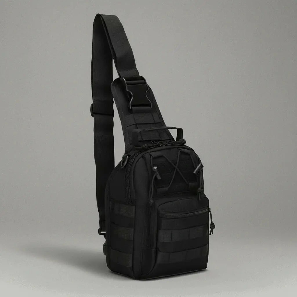 Sac à dos bandoulière Neutre noir, vue de profil