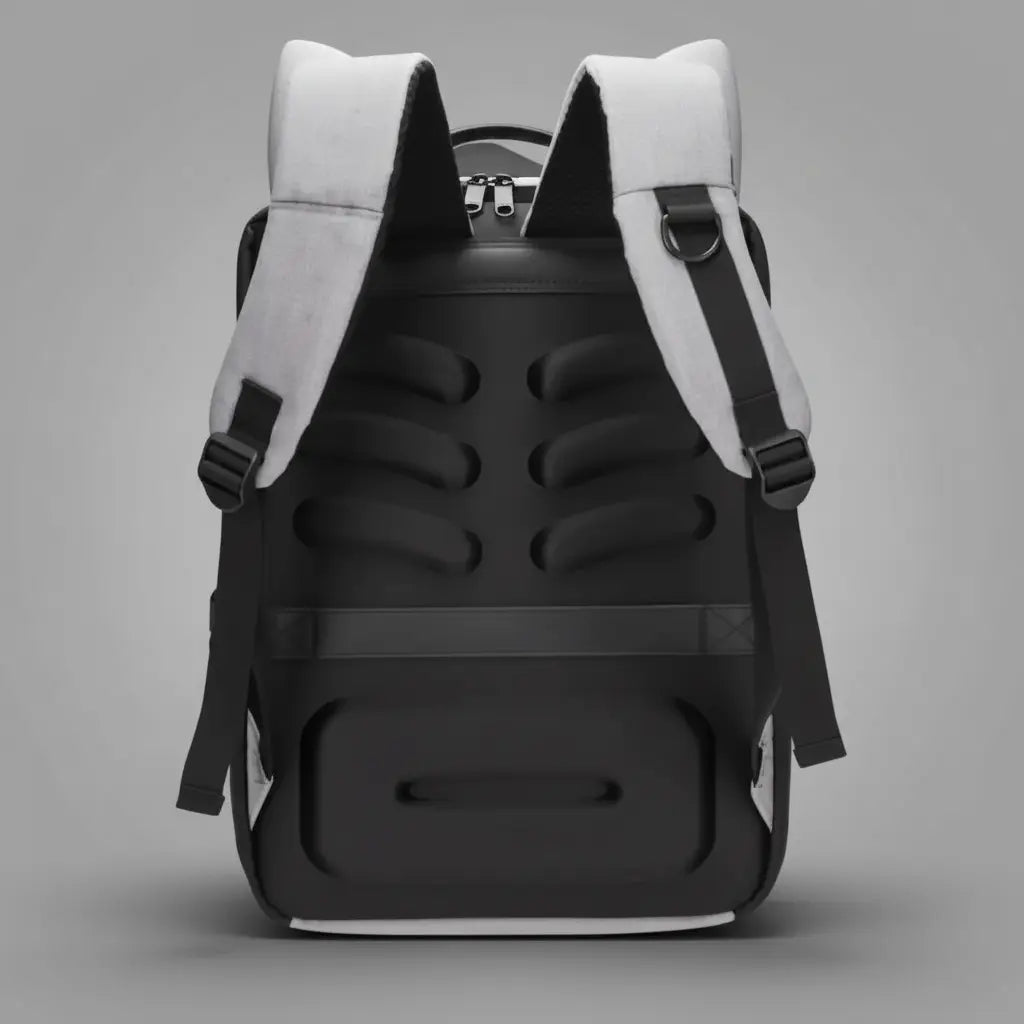 Sac à dos business homme Gris, vue de dos montrant les bretelles ergonomiques rembourrées