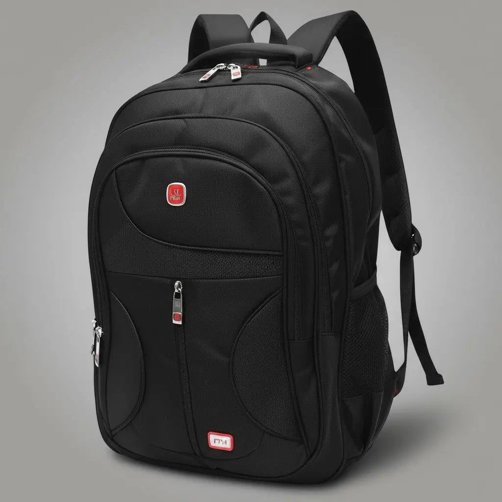 Sac à dos cabine homme Noir, vue de trois-quarts montrant le design moderne