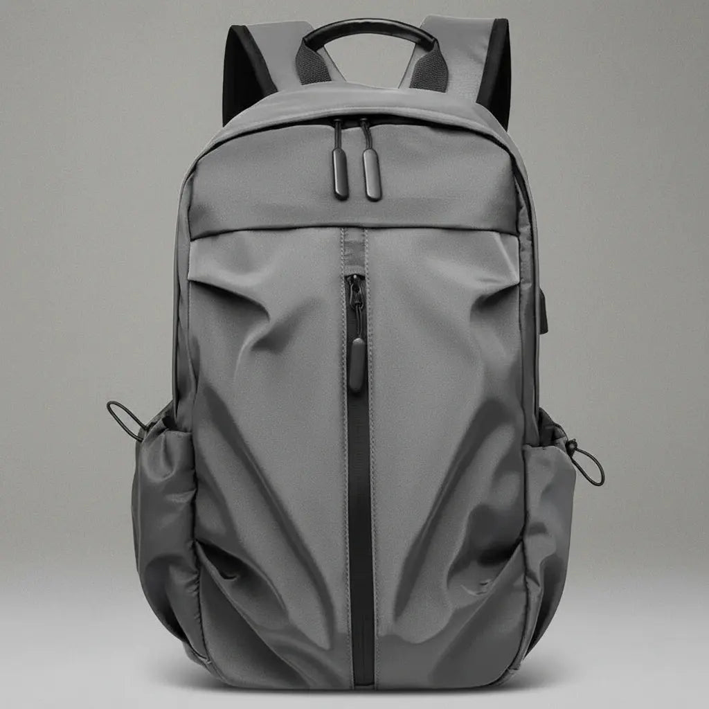 Sac à dos cours minimaliste Gris, vue de face
