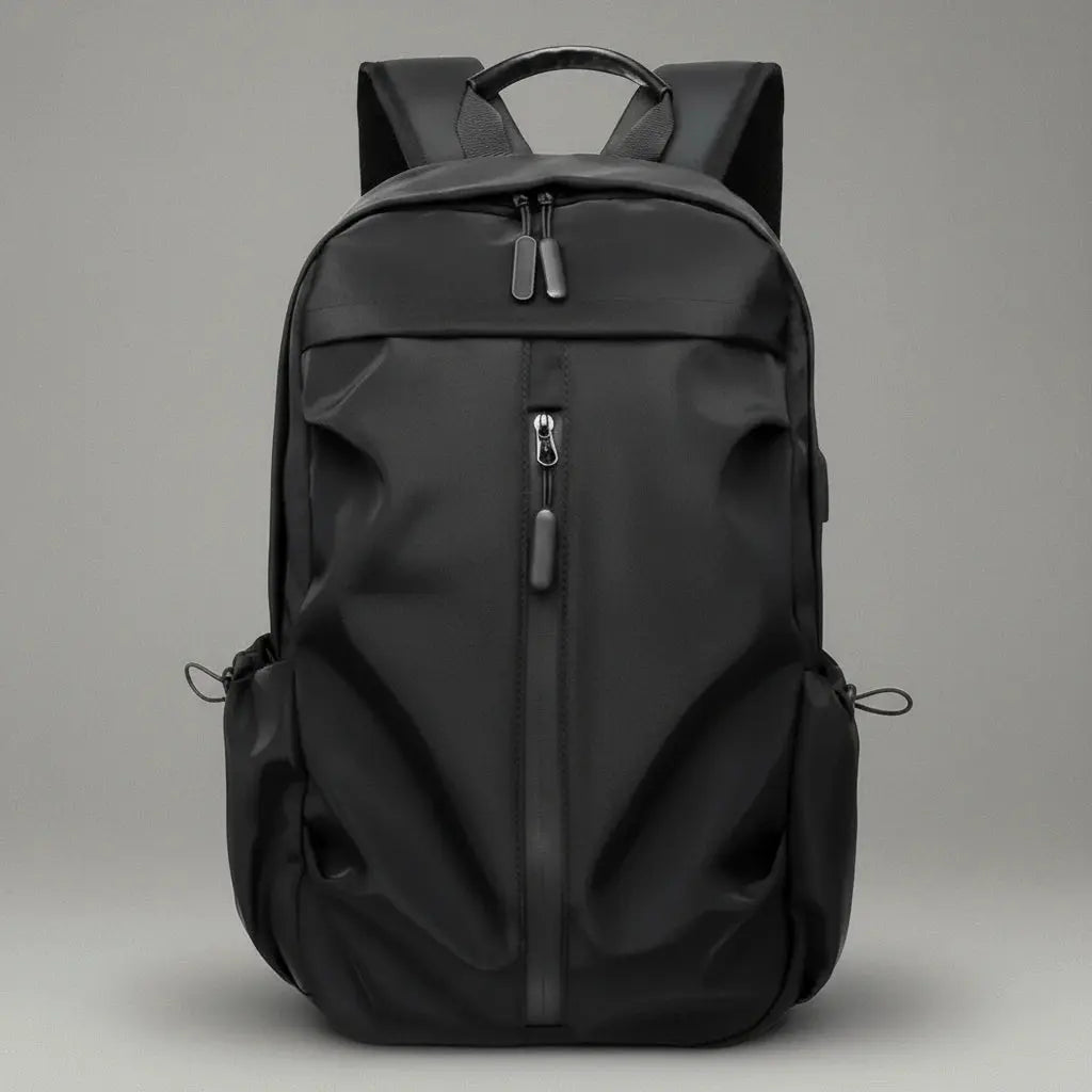 Sac à dos cours minimaliste Noir, vue de face