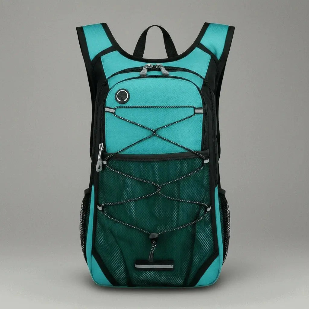 Sac a dos de sport plein air Bleu Vert, vue de face