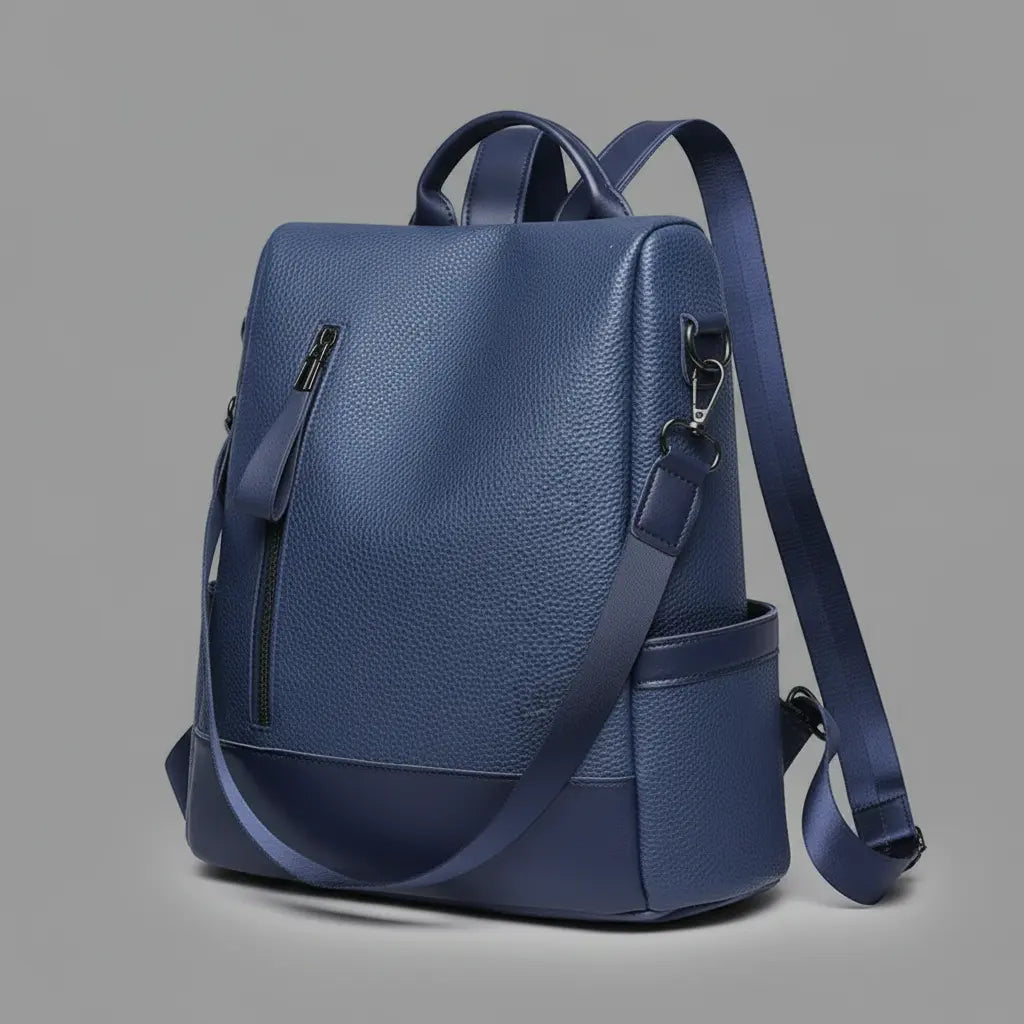 Sac à dos femme pratique Bleu, vue de profil
