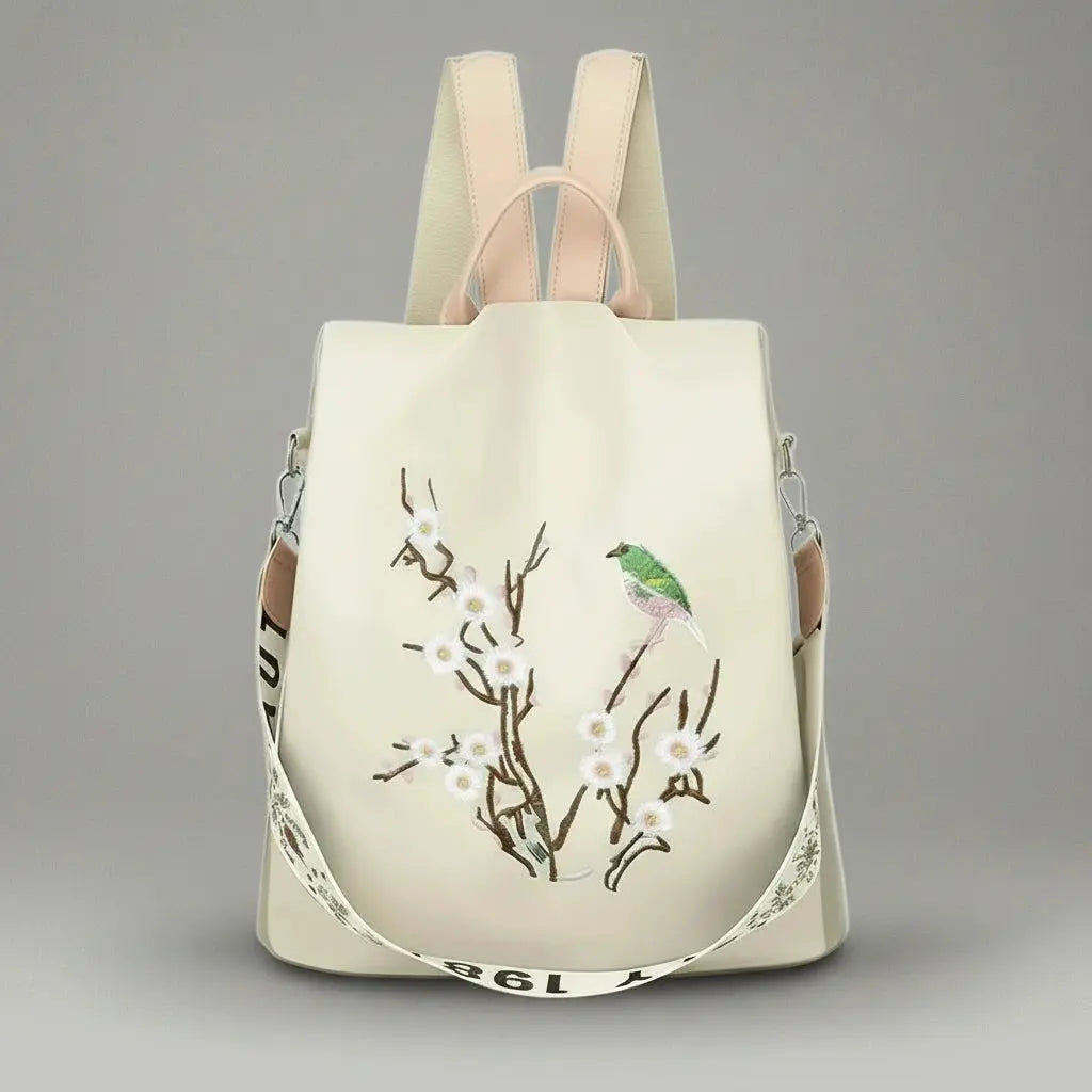 Sac à dos femme sakura Beige, vue de face