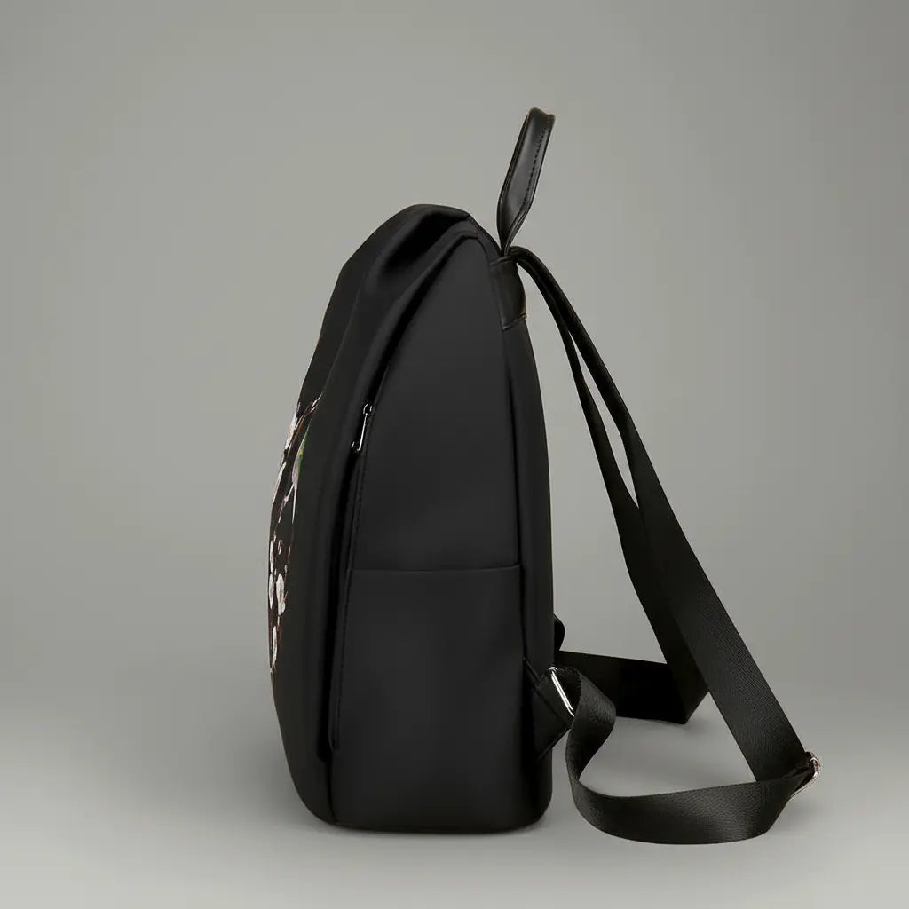 Sac à dos femme sakura Noir, vue de côté