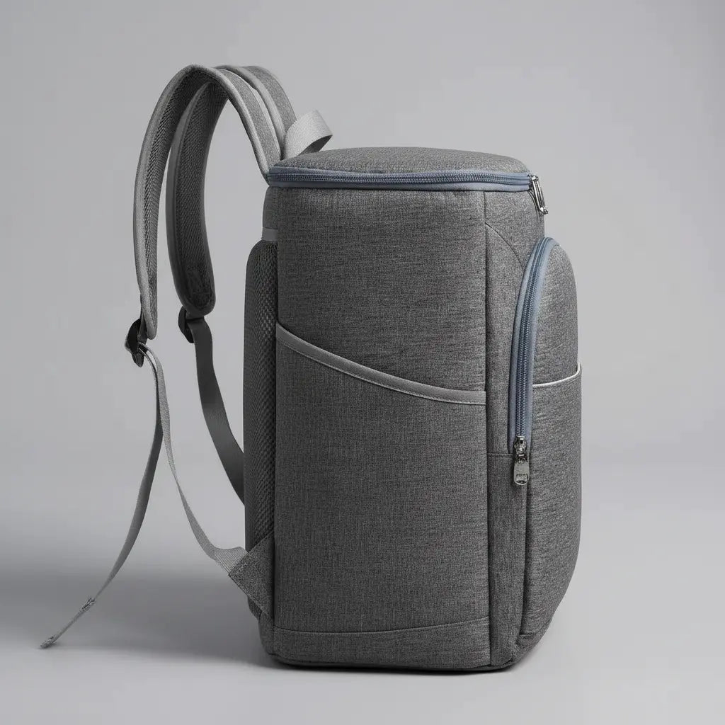 Sac à dos glacière randonnée Gris, vue de côté