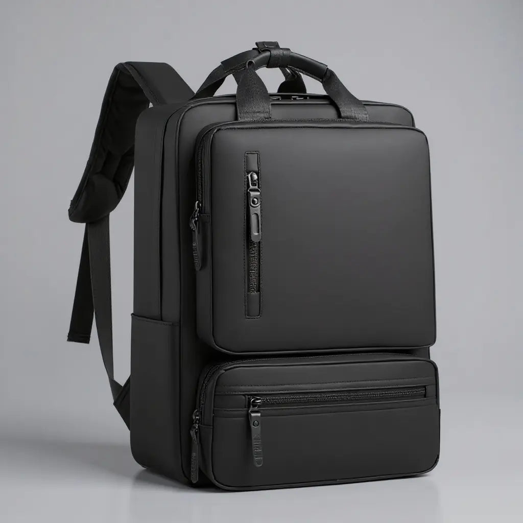 Sac à dos homme professionnel Noir, vue de profil