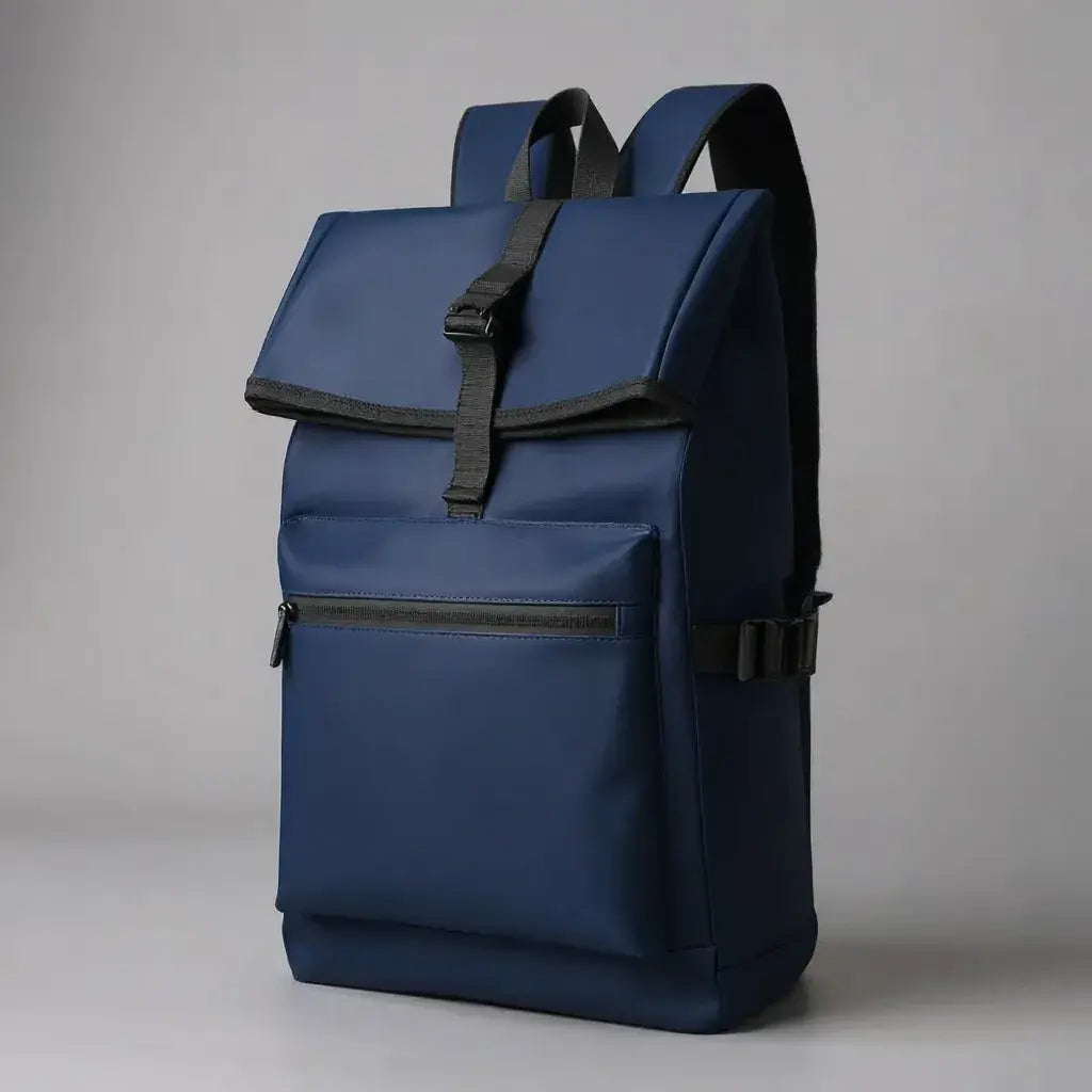 Sac à dos homme rolltop Gris, vue diagonale