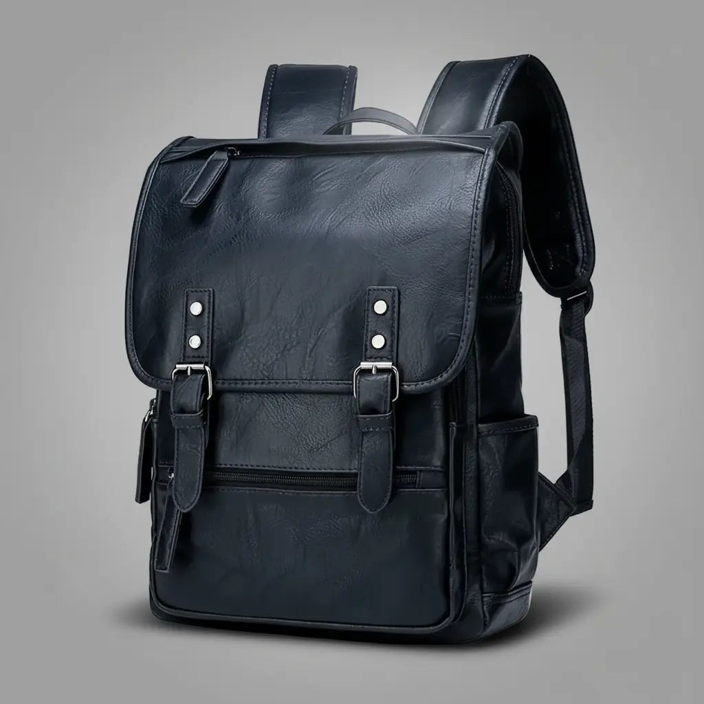 Sac à dos homme ville chic Noir, vue de profil