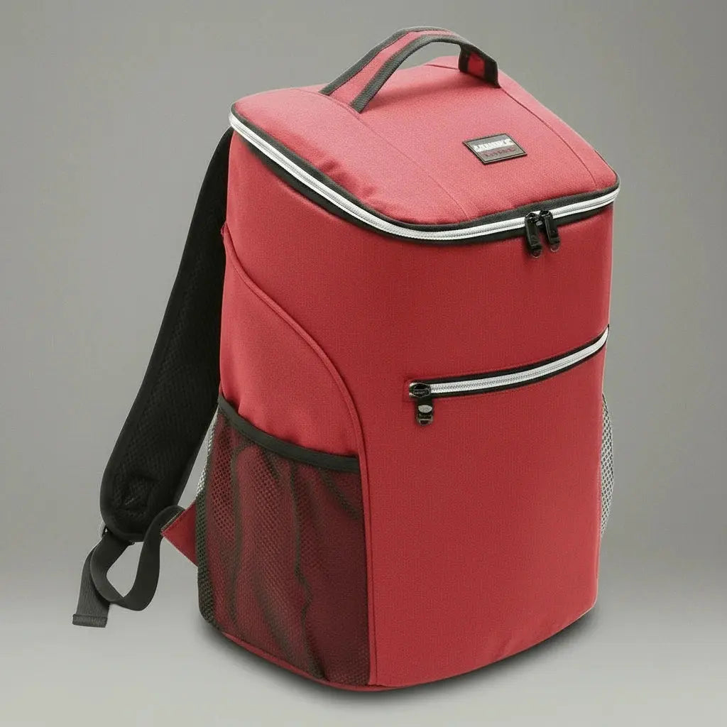 Sac à dos isotherme grande capacité Rouge, vue de profil