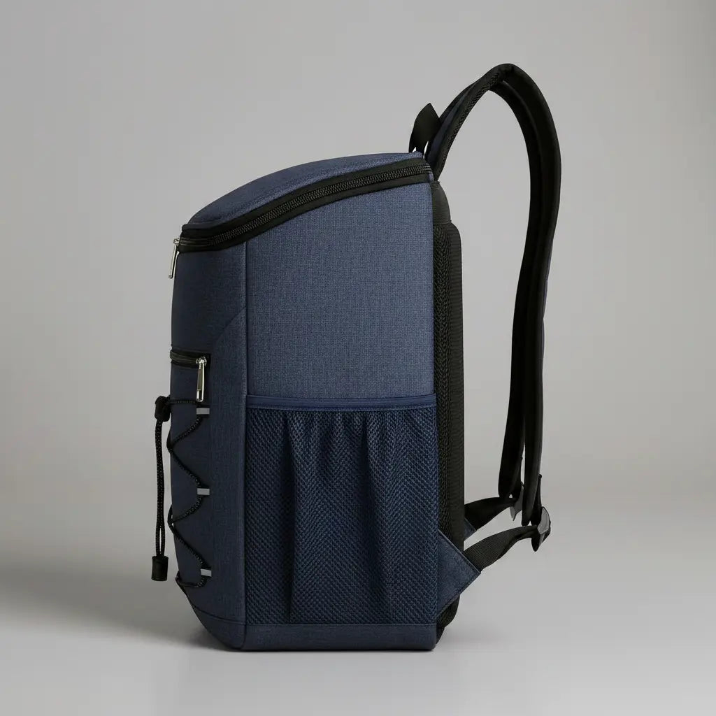 Sac à dos isotherme imperméable léger Bleu, vue de profil de côté