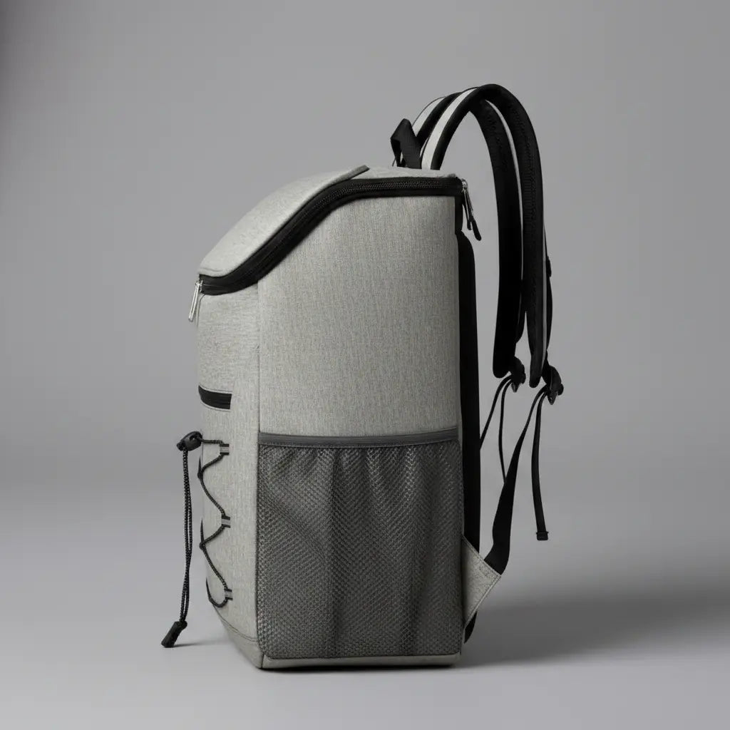 Sac à dos isotherme imperméable léger Gris, vue de profil de côté