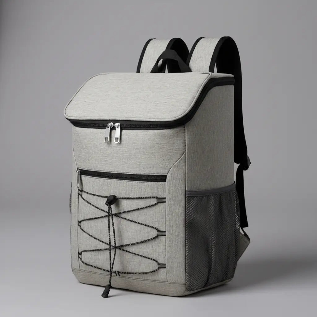 Sac à dos isotherme imperméable léger Gris, vue de trois-quarts