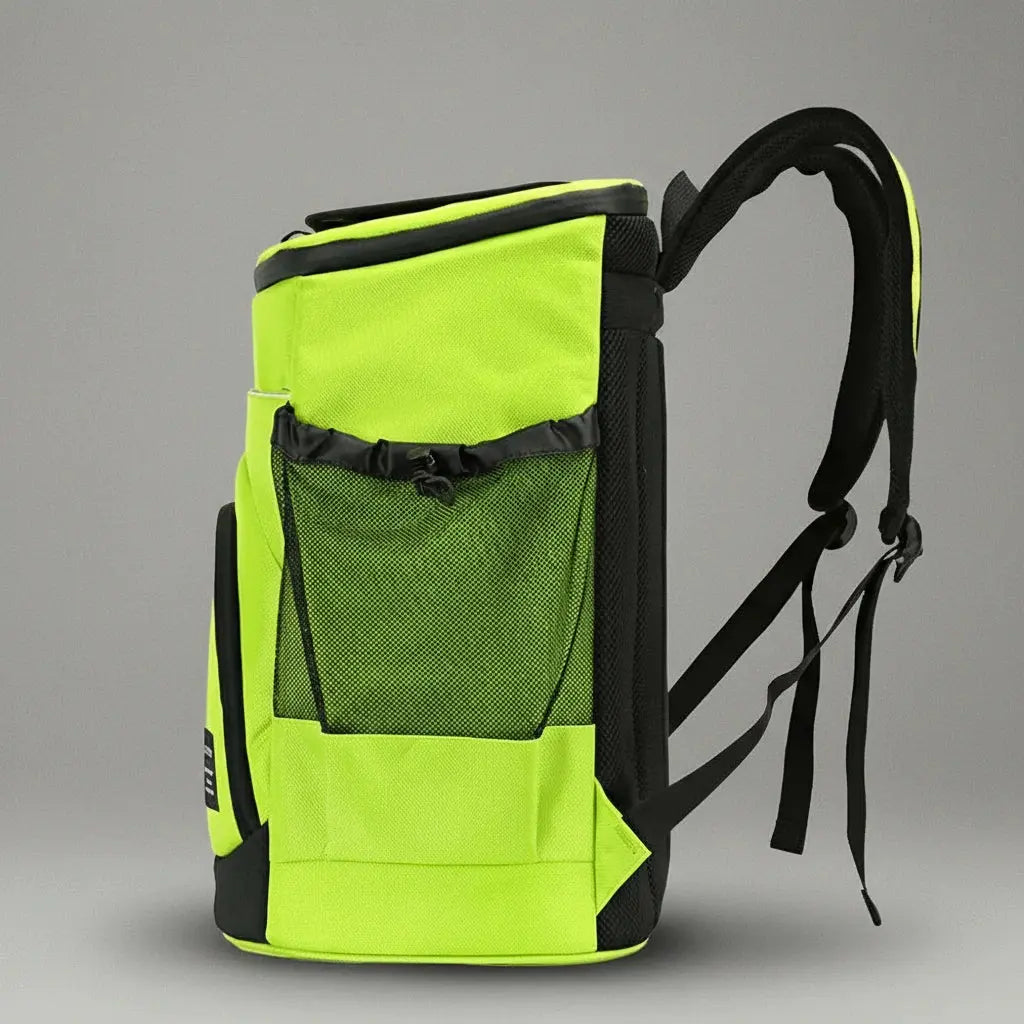 Sac à dos isotherme pique-nique Vert, vue de côté avec poche latérale
