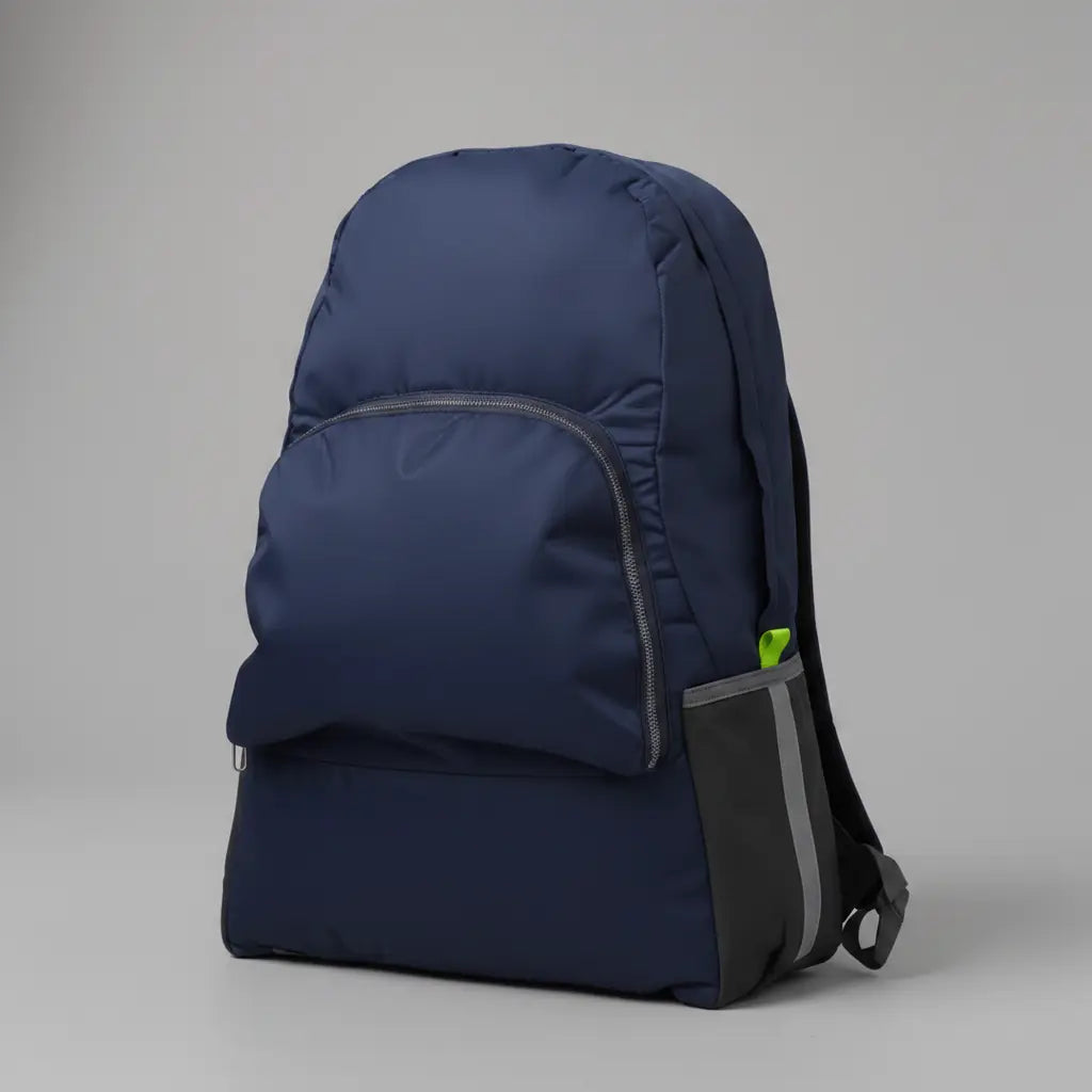 Sac à dos léger voyage Bleu Sombre, vue de trois quarts face
