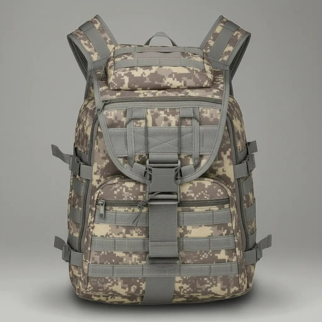 Sac à dos militaire imperméable Camouflage Digital, vue de face
