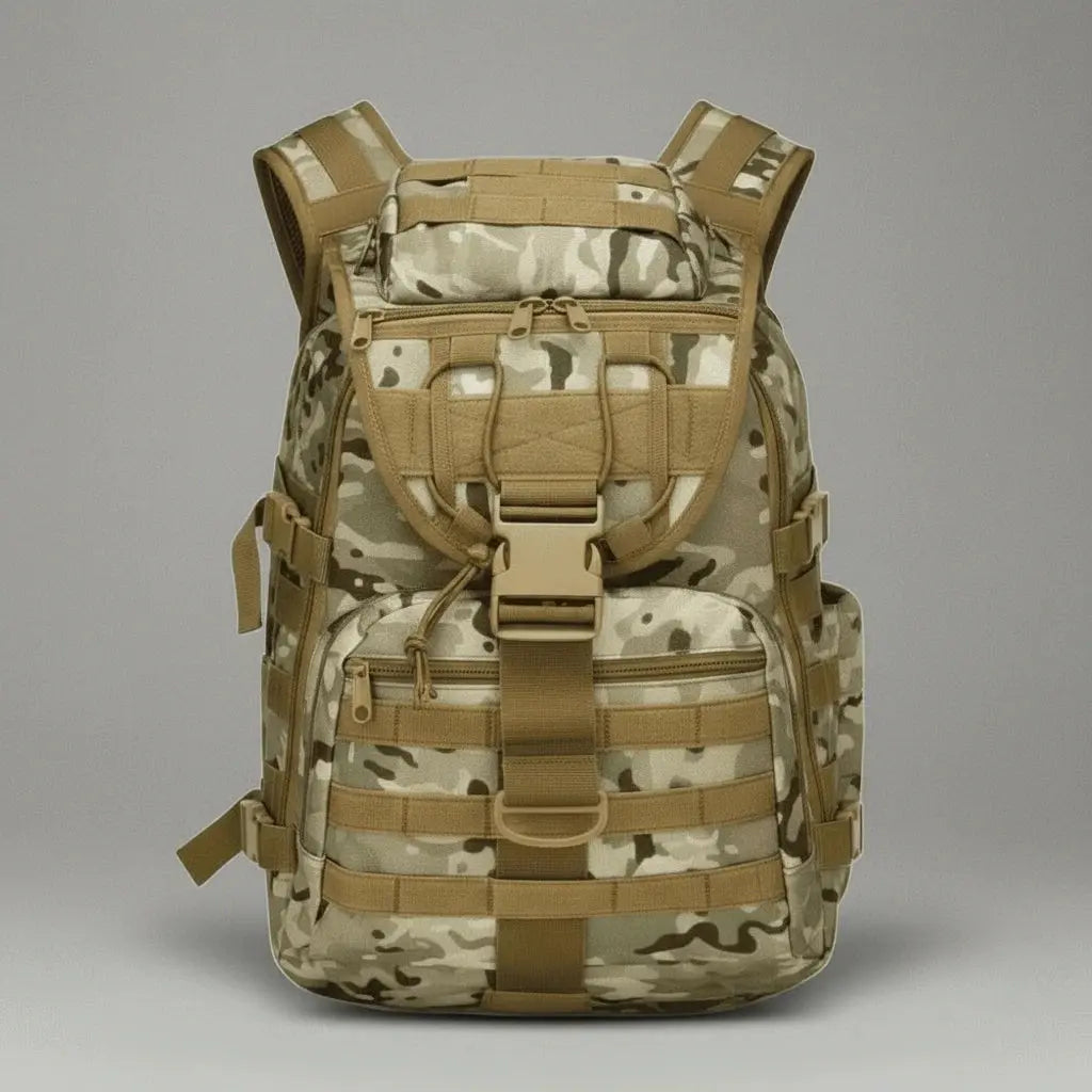 Sac à dos militaire imperméable Camouflage Jungle, vue de face
