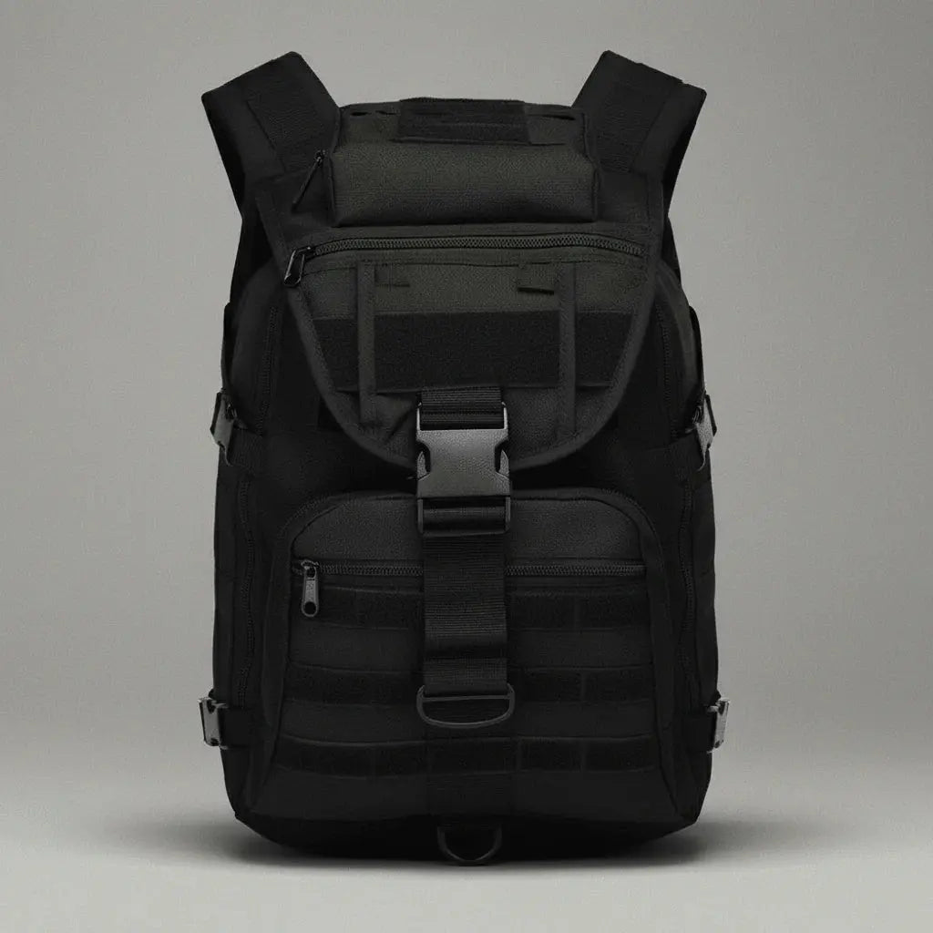 Sac à dos militaire imperméable Neutre Noir, vue de face