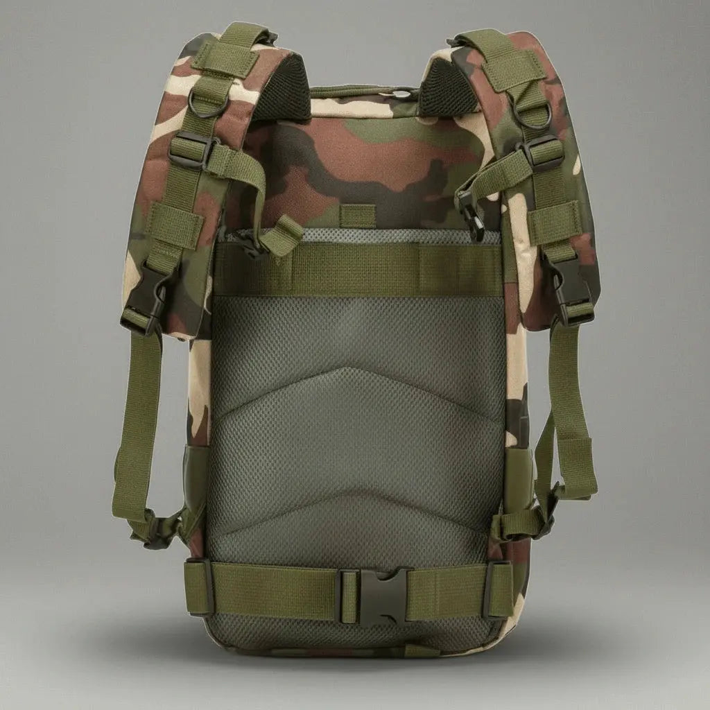 Sac à dos militaire multifonctionnel Camouflage Jungle, vue de dos