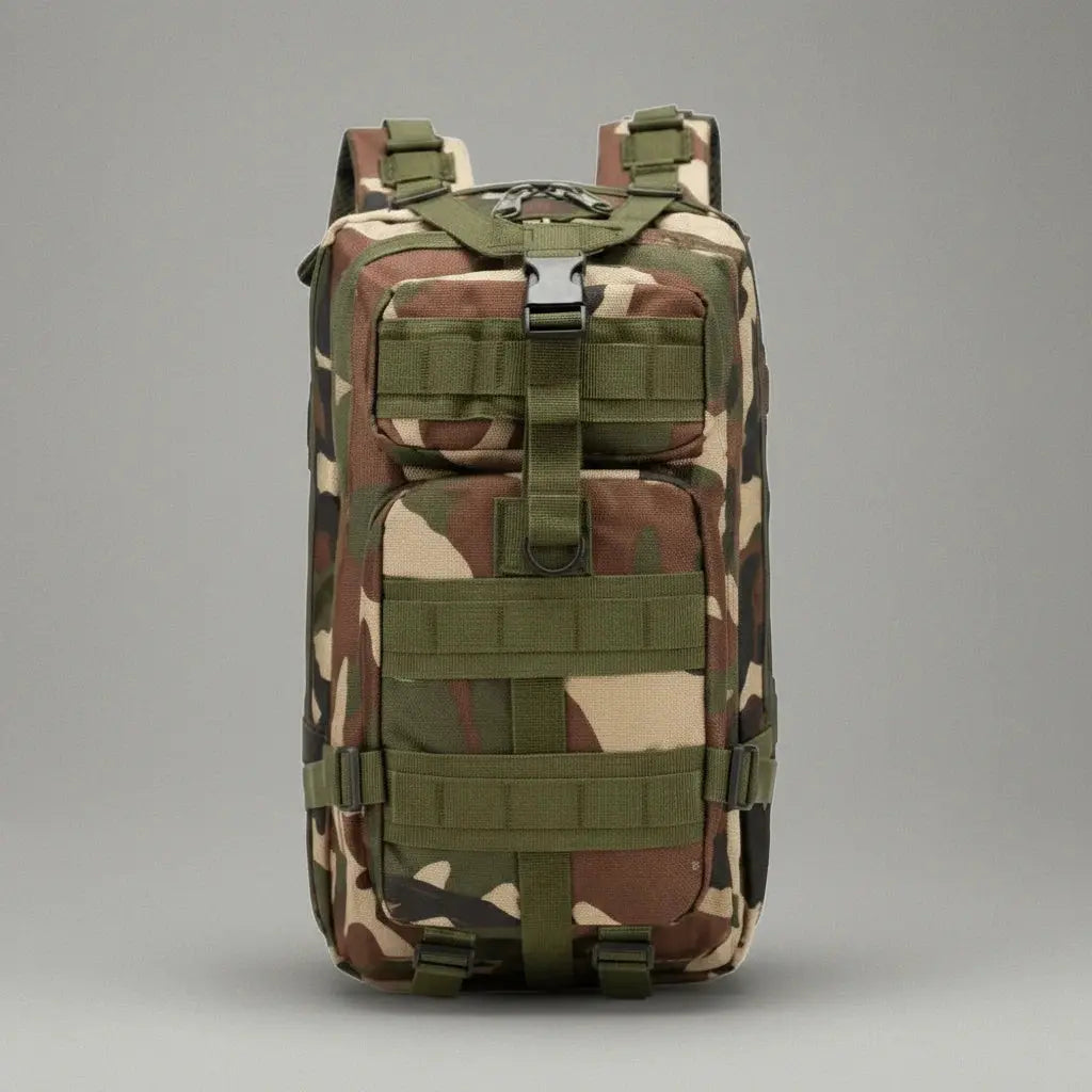 Sac à dos militaire multifonctionnel Camouflage jungle, vue de face