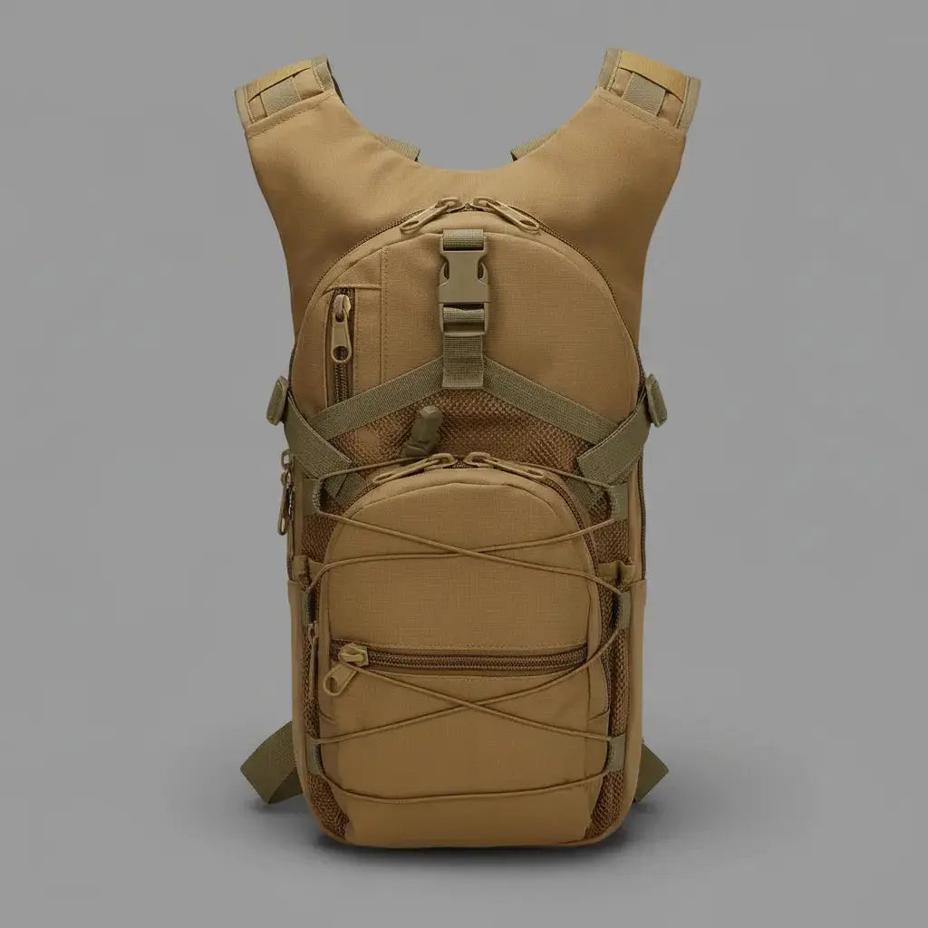 Sac à dos montagne Brun, vue de face avec un design robuste