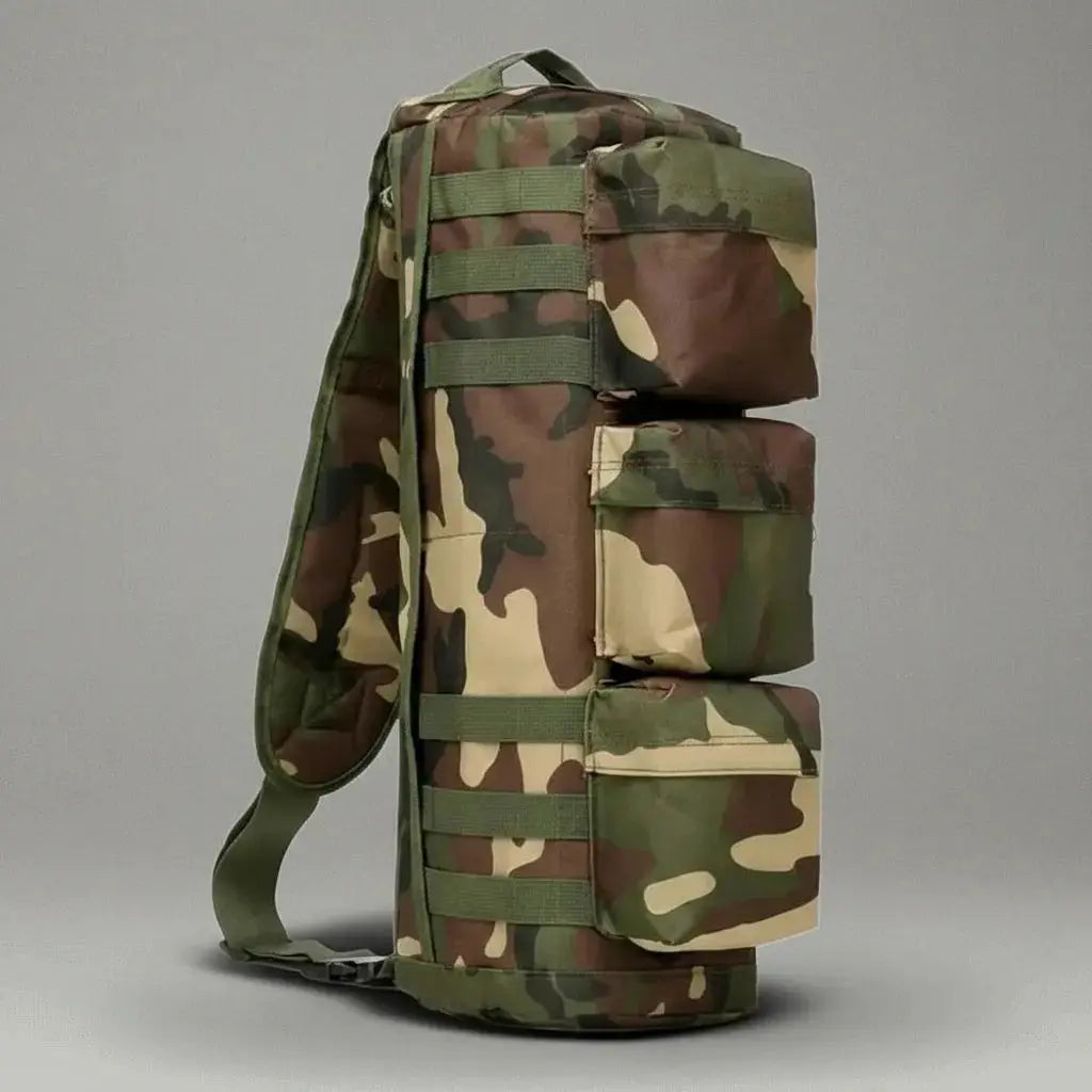 Sac à dos multi-compartiments Camouflage Jungle, vue de profil