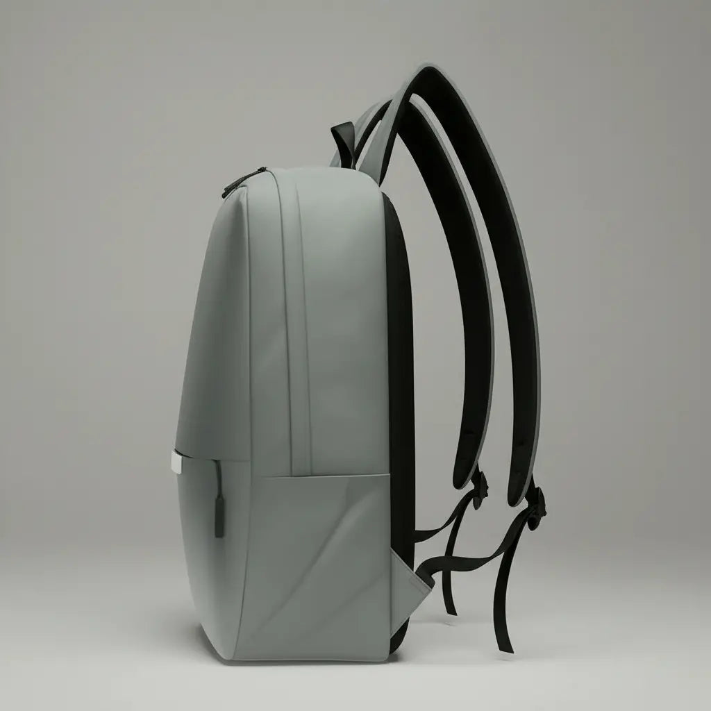 Sac à dos ordinateur chic Gris, détail de côté