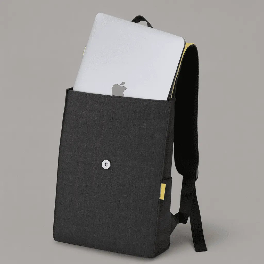 Sac a dos ordinateur homme tendance Gris porté par un homme en milieu urbain