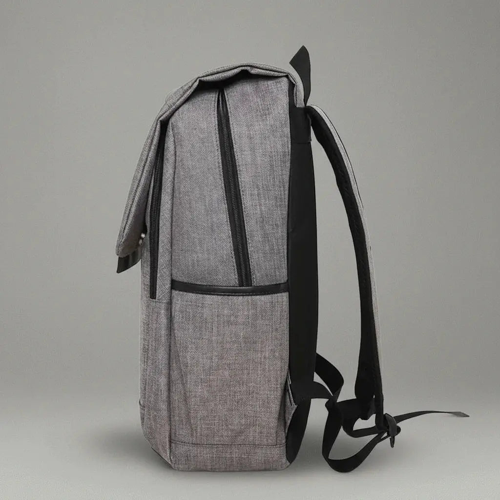 Sac à dos ordinateur urbain Gris Clair, vue de côté