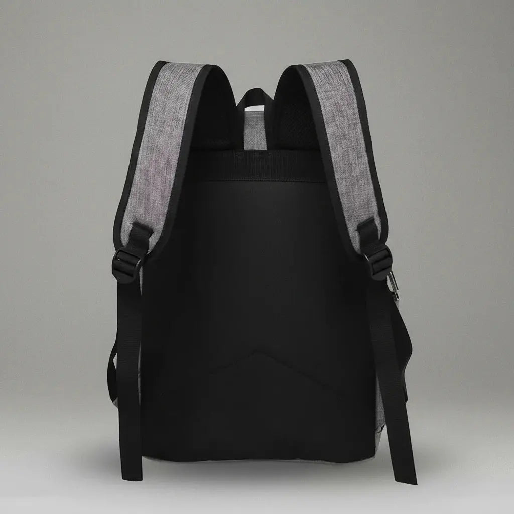 Sac à dos ordinateur urbain Gris Clair, vue de dos