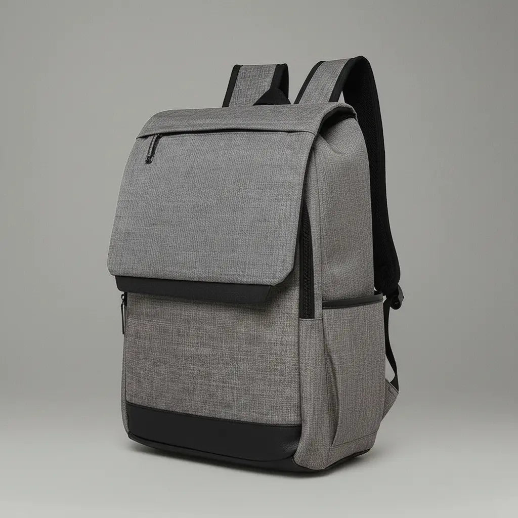 Sac à dos ordinateur urbain Gris Clair, vue de profil
