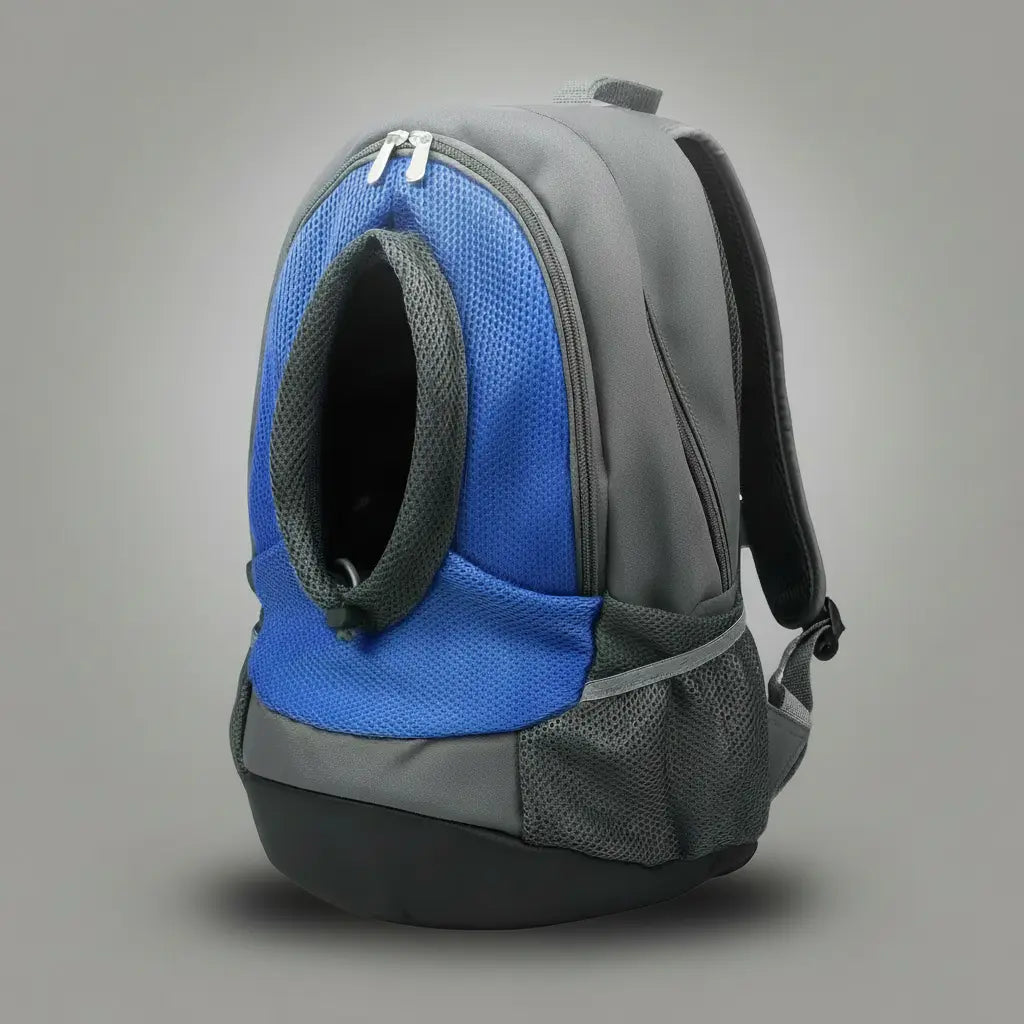 Sac à dos pour chien randonnée Bleu, vue de profil
