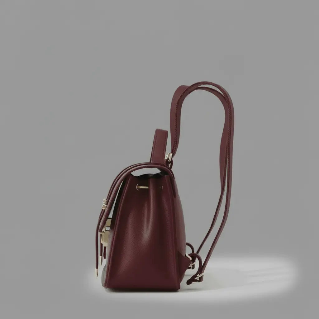 Sac à dos rétro vintage Rouge, vue de côté